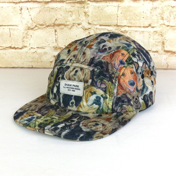 Shawn Park Five Panel Hat All Over Dogs Print OS Adjustable Strapback Cap Skate - Picture 1 of 12